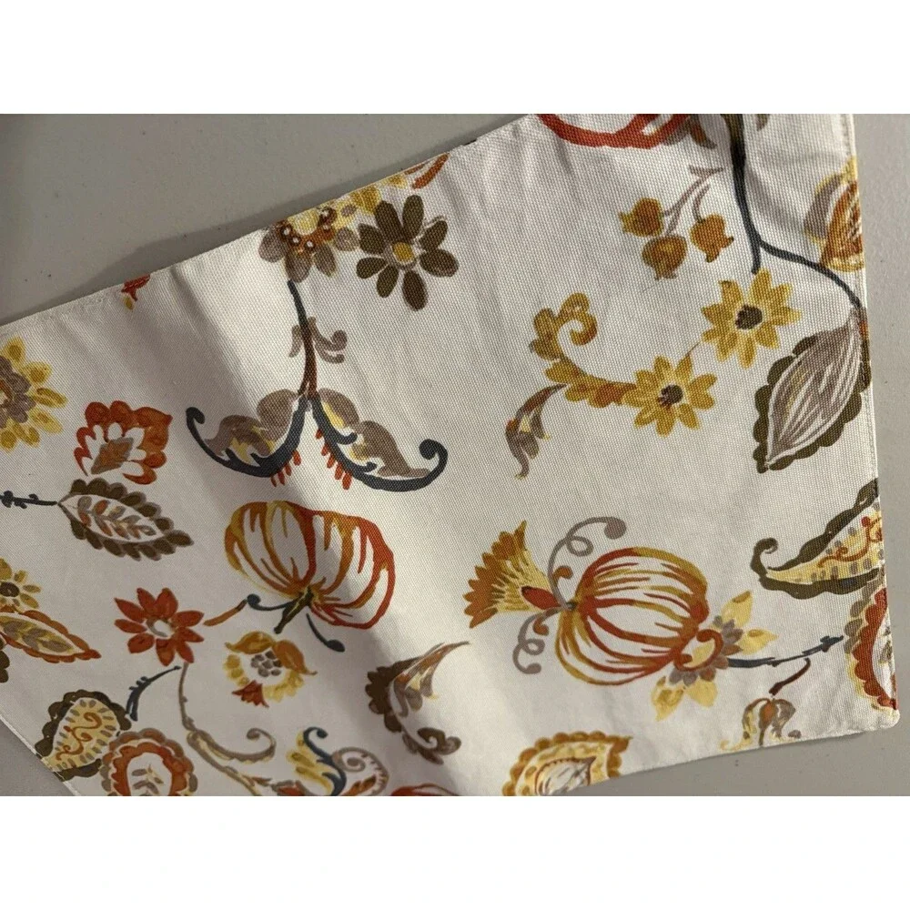 Envogue Painted Autumn Gourd Pumpkin Vines Rust Orange Taupe Placemats Set of 4